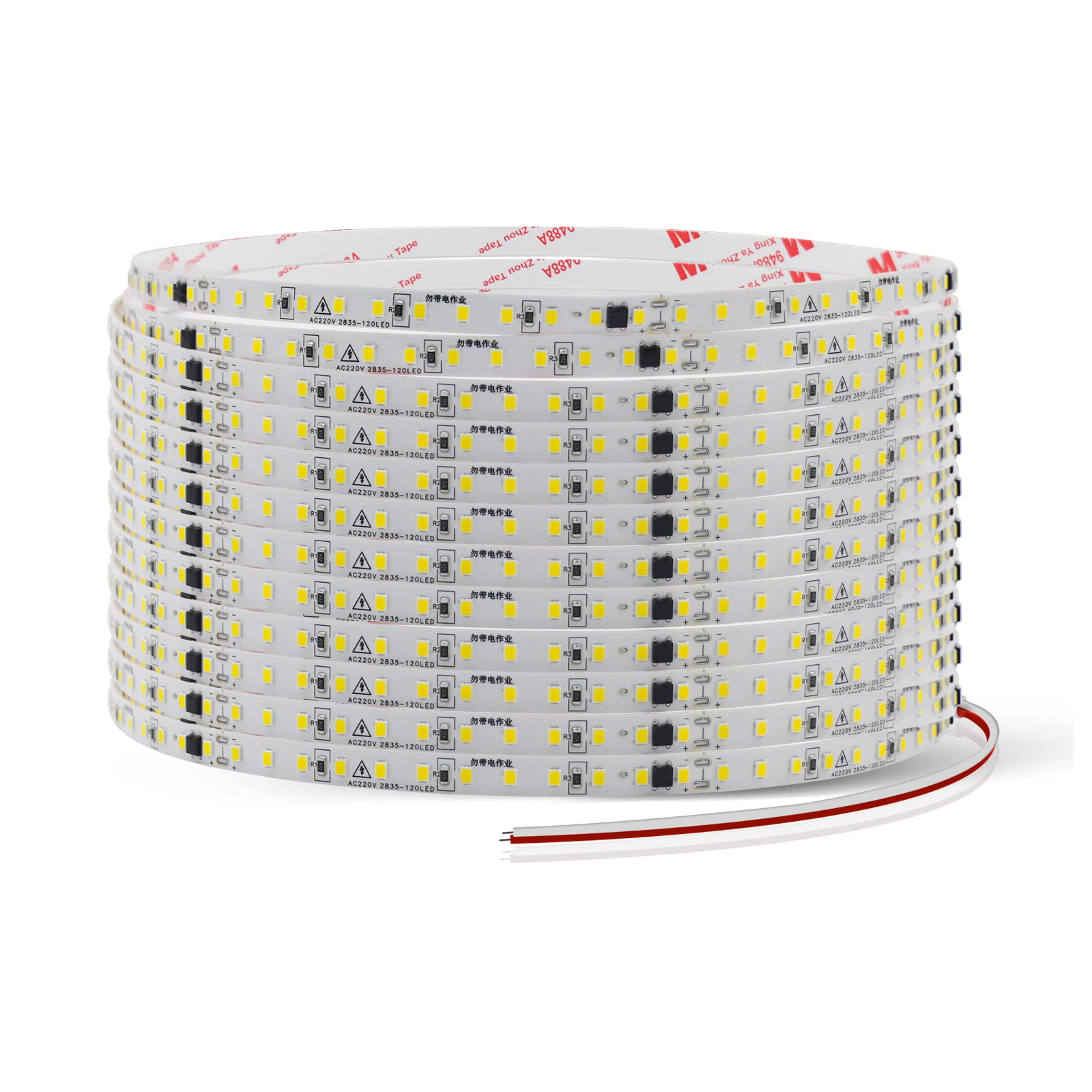 Listwa oświetleniowa LED 220V 5M 10M 50M SMD2835 120LED/m taśma lampa wstążkowa IP44 wodoodporna lina elastyczna dioda zimna naturalnie ciepły biała