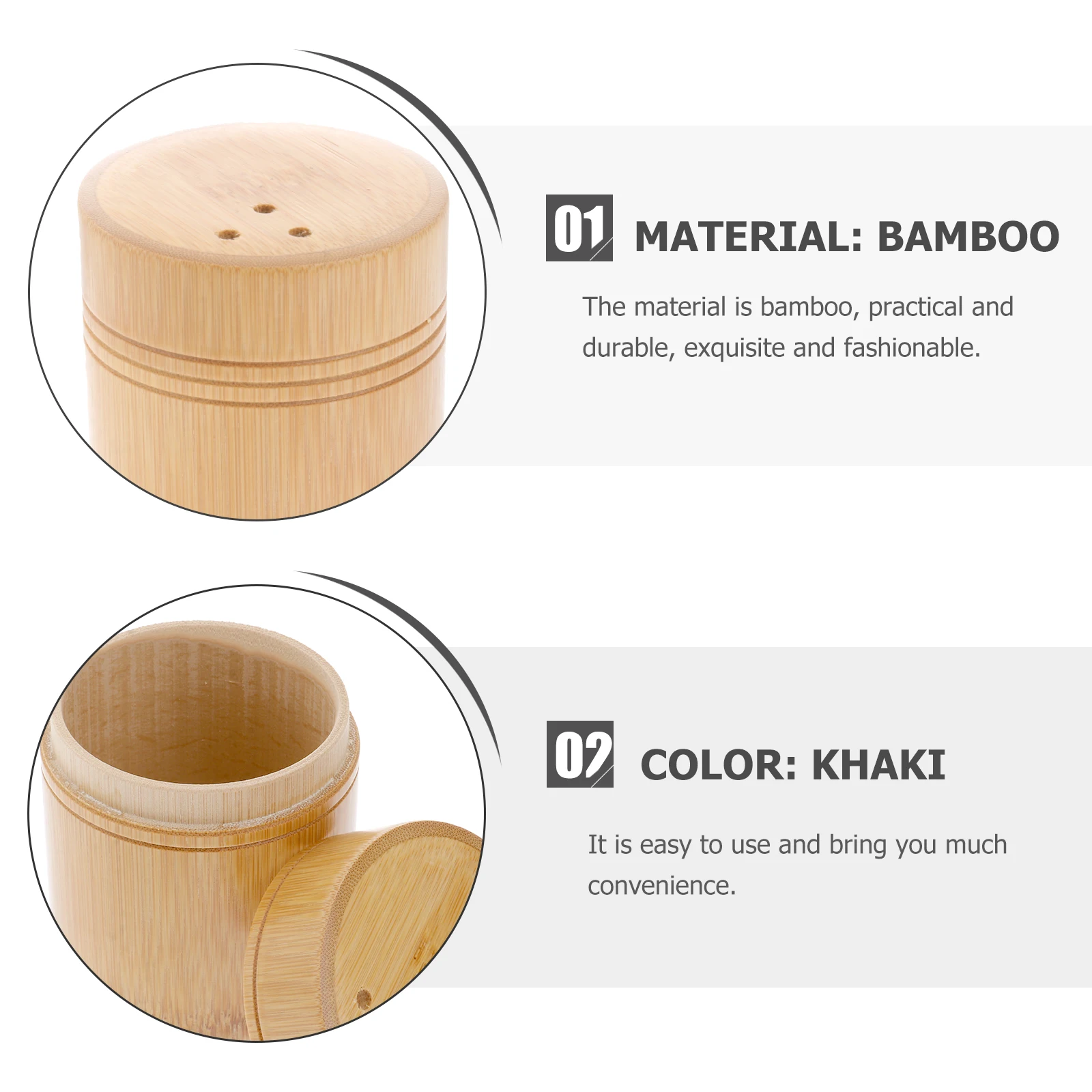 

Toothpick Dispenser Holder Decorative Food Storage Jar Khaki Bamboo for Home Holders
