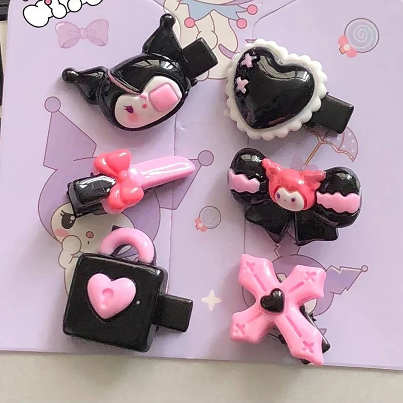 Zwart Roze Kulomi Haarclip Ovale Clip Lief Meisje Haarspeld Pony Zijclip Vrouw Hoofddeksels Haaraccessoires