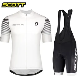 Summer Pro Team SCOTT Cycling Jersey 19D Gel Bib Set Bike Clothing Ropa Ciclismo Bicycle Wear Clothes Mens Short Maillot Culotte