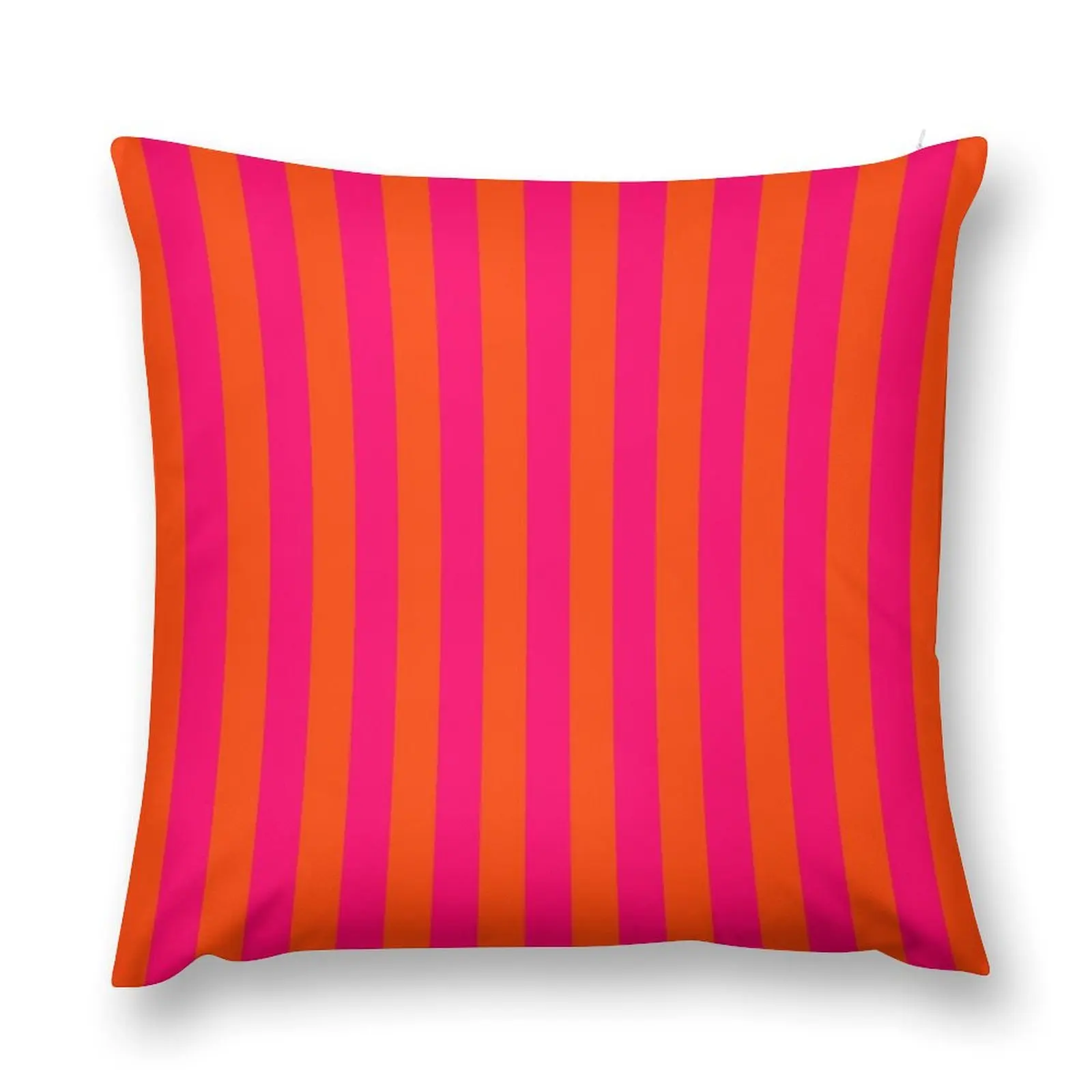 

Super Bright Neon Pink and Orange Vertical Beach Hut Stripes Throw Pillow Decorative Sofa Cushions autumn pillowcase pillow