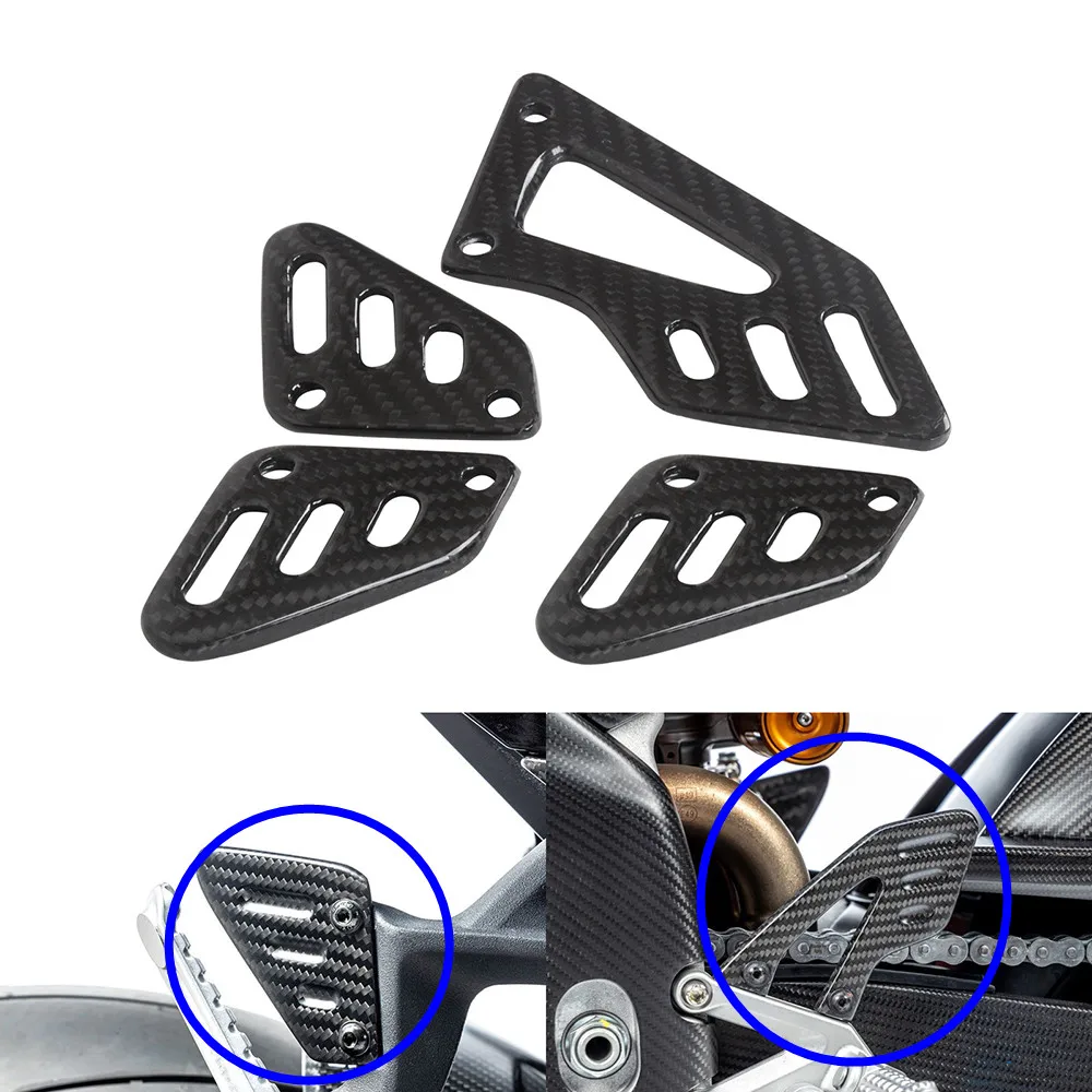 

Motorcycle Foot Peg Mount Heel Guard Rearset Plates Carbon Fiber For Aprilia RSV4 Tuono V4 2022 2023