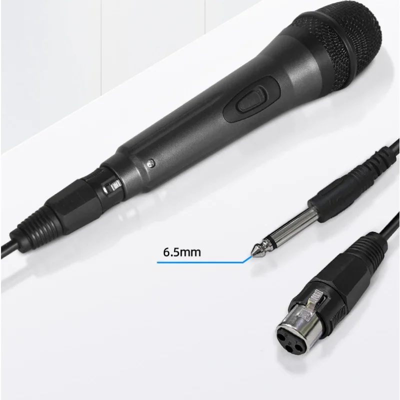 6.5mm Handheld Microphone Suited for Speakers, Karaoke Singing Machines Cardioid Mic Dynamic Vocal Mic for Outdoor Activity