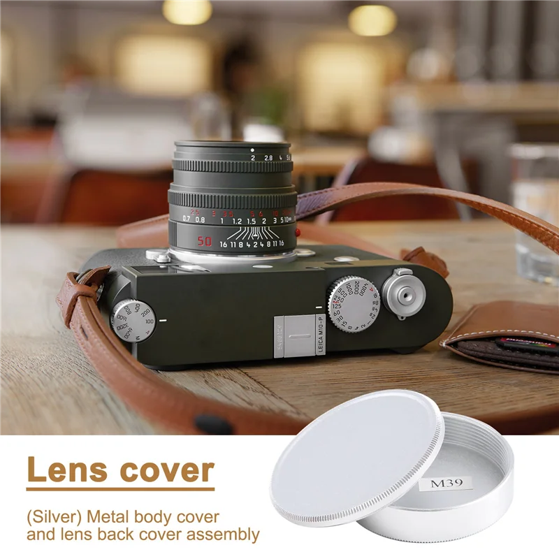 B24B Metal Body Cap And Lens Rear Cap Set For M39 Ltm Lsm Leica Screw Mount Mcm39s