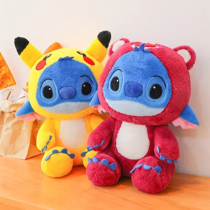 40/55/70cm Lilo and Stitch Disney Plush Toys Lotso Pixar Anime Plushie Stich Dolls Pikachu Pillow Soft Stuffed Gift for Children