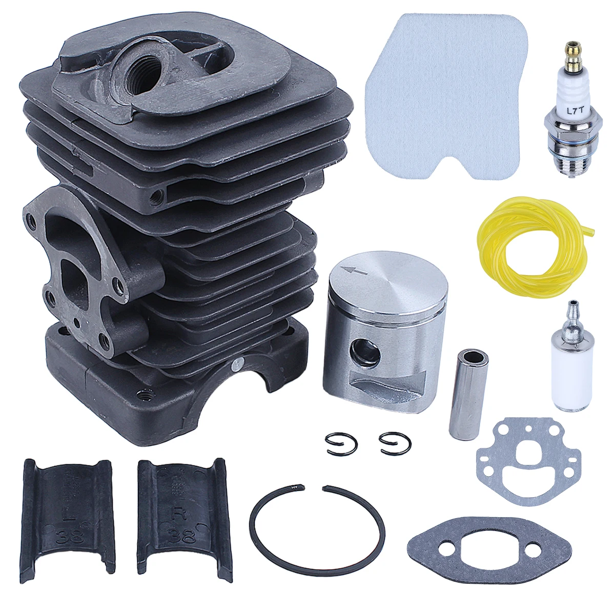 Imagem -03 - Cilindro Kit de Rolamento de Pistão para Motosserra Carb Muffler Gasket Air Fuel Filter Line 39 mm Husqvarna 240 236 235 236e 240e 545050417