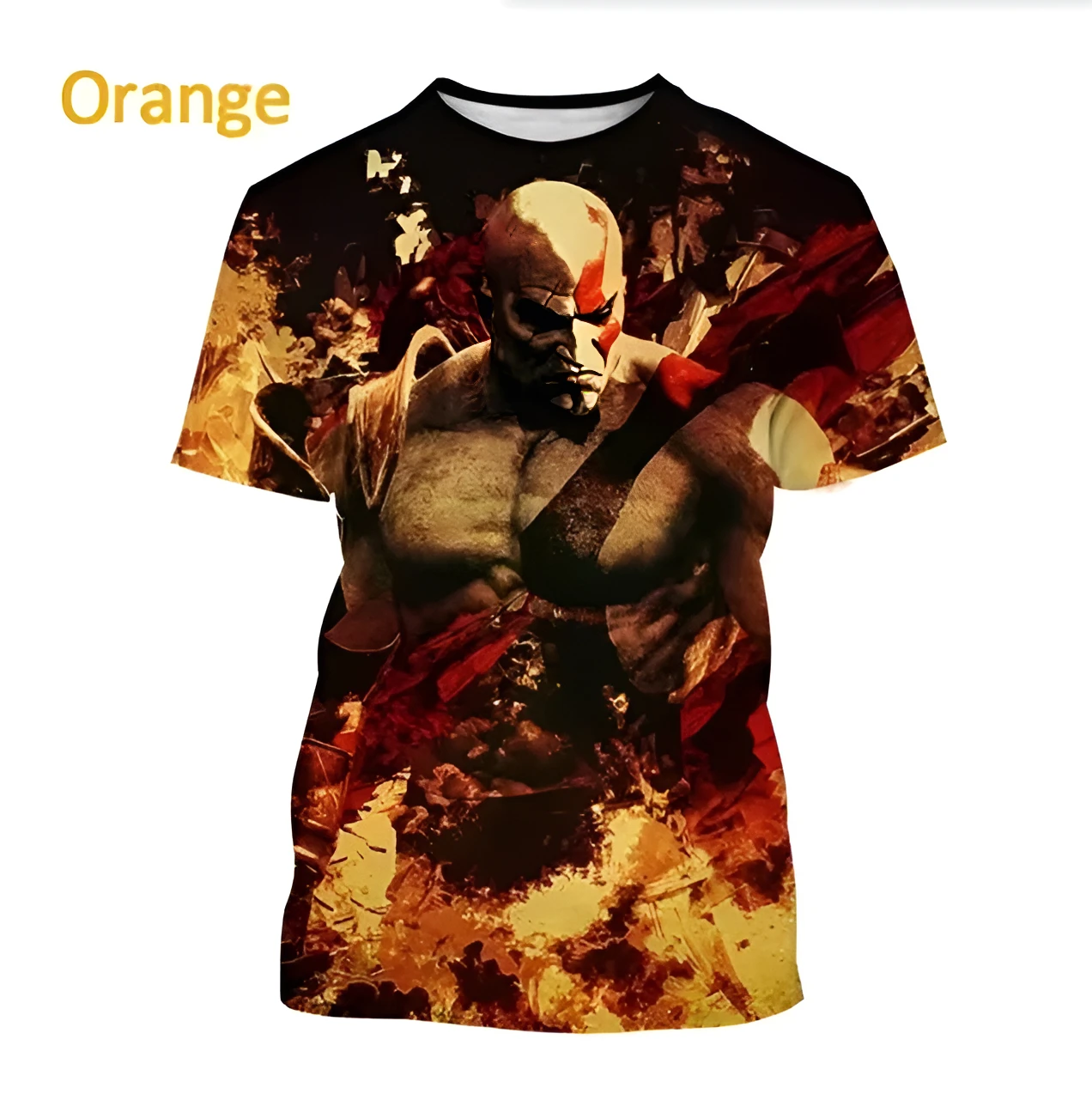 Hot selling God of War 3D Kwetos printed T-shirt hot selling men\'s cool design T-shirt combat short sleeved T-shirt