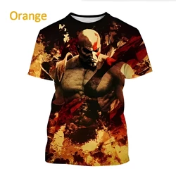 Hot selling God of War 3D Kwetos printed T-shirt hot selling men's cool design T-shirt combat short sleeved T-shirt