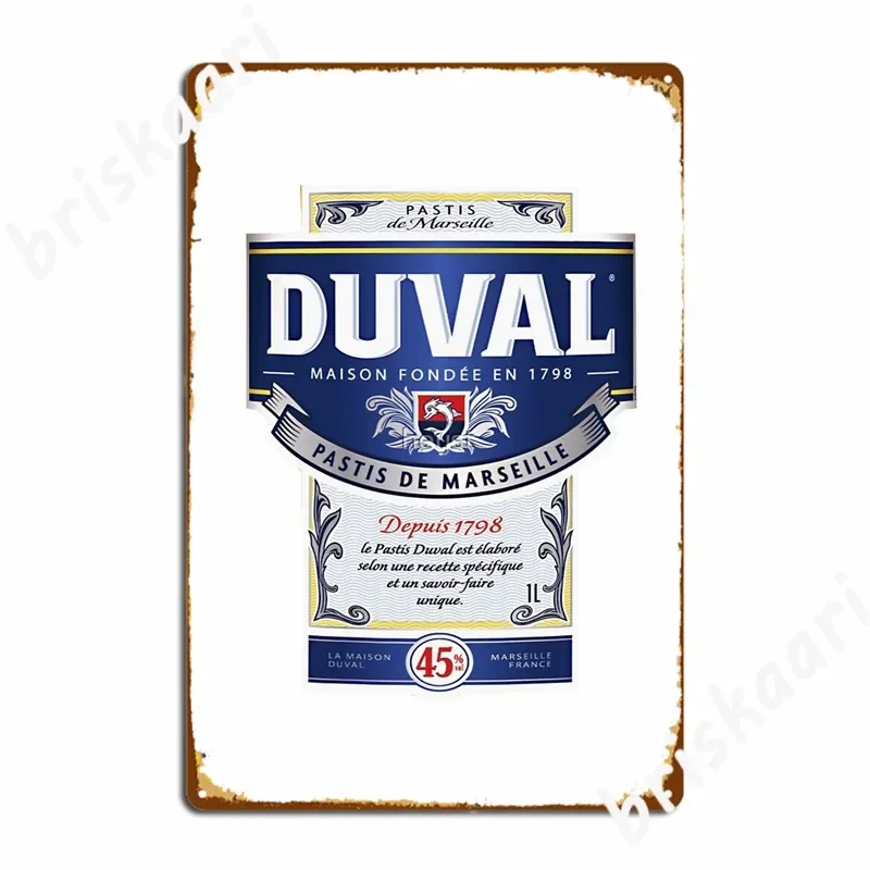 Pastis Duval Metallschilder Wandbild Wohnzimmer personalisierte Wanddekoration Blechschild Poster