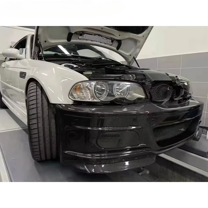 For 2-Door M3 E46 Coupe High-Quality Carbon Fiber Front Bumper Upgrade, Automotive Exterior Parts Front Lip Body Kit 6