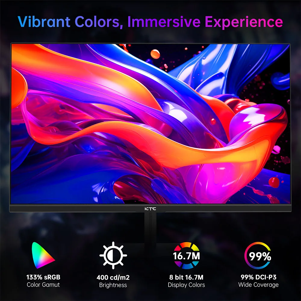 Monitor para Juegos KTC H24F8 de 24 Pulgadas FHD, Panel IPS Rápido, Frecuencia de Actualización de 190 Hz, Tiempo de Respuesta de 1 ms, 133% sRGB, HDR10, Adaptive Sync, Luz Azul Baja, Compatible con VESA, Funciones de Asistencia para Juegos 4