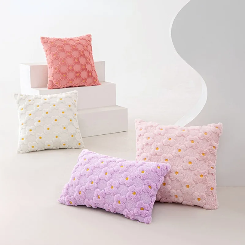 

Cushion Cover Daisy Pillow Sweet Girls Pastoral Style Home Decoration Soft Sofa Bedside Cushion Office Waist Pillowcase 45*45cm