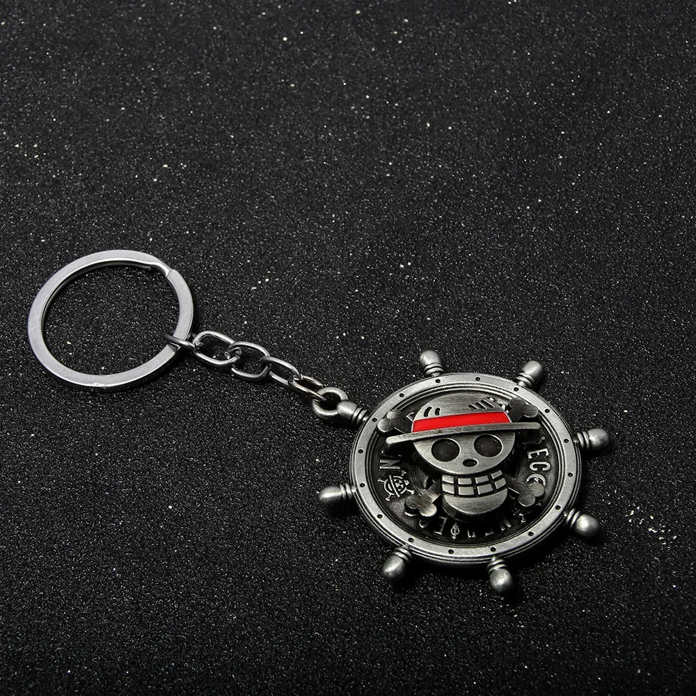 Chaveiro Rotativo de Caveira do Luffy de One Piece |   Chaveiro de Metal com Bússola Vintage |   Presente para Fãs de Anime para Chaves de Carro