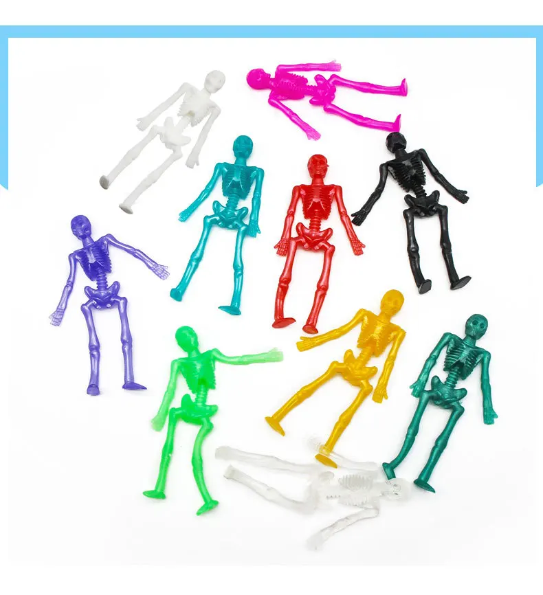 20pcs Squishy Fidget Toy Zombie Anti-ansia TPR Stretching Finger Toy Colorful Prank Doll for Children Calm Focus novità Gag