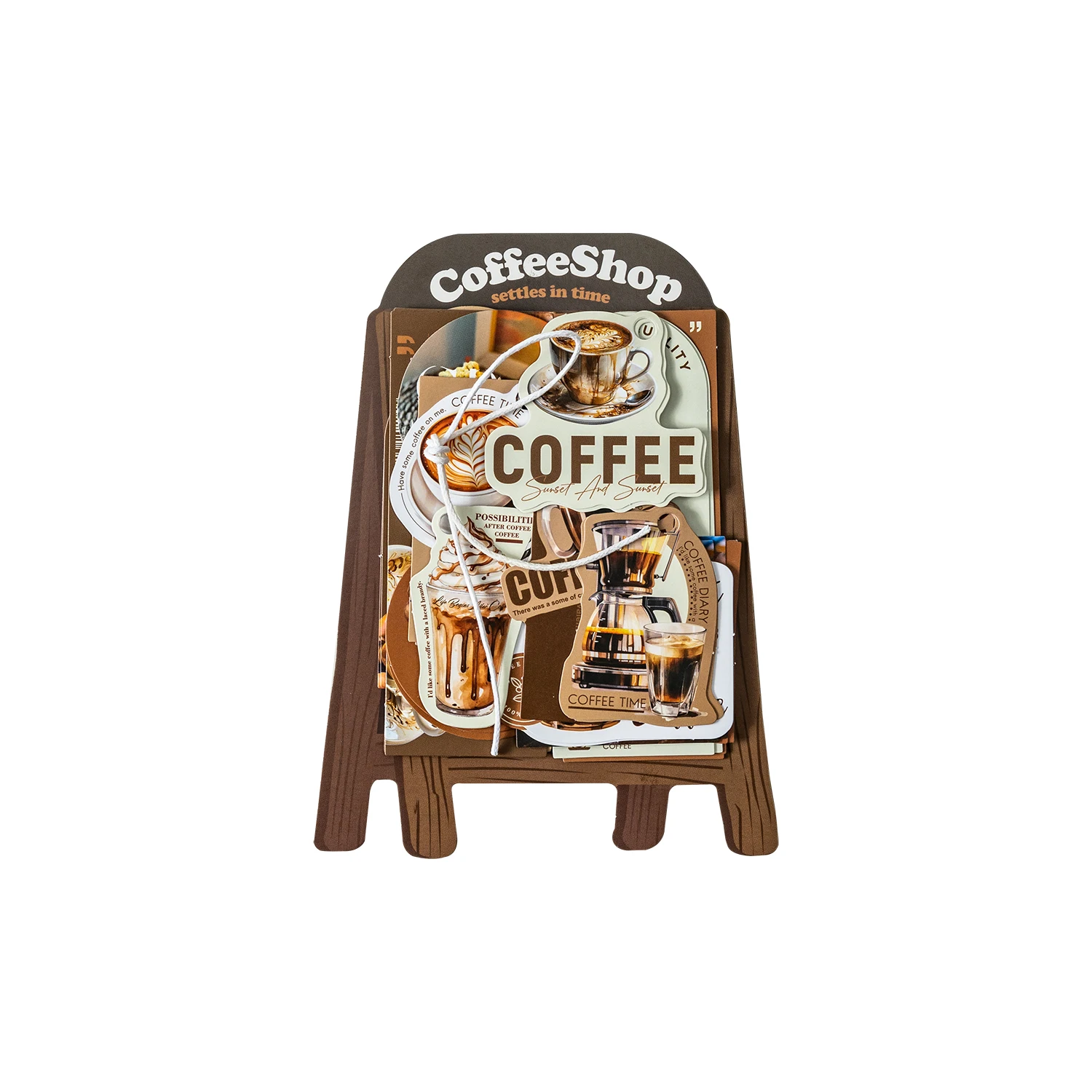 افتح سلسلة مقهى خمر مقهى التسمية المشهد ملصق الإبداعية DIY مجلة المواد الكولاج سجل القصاصات القرطاسية