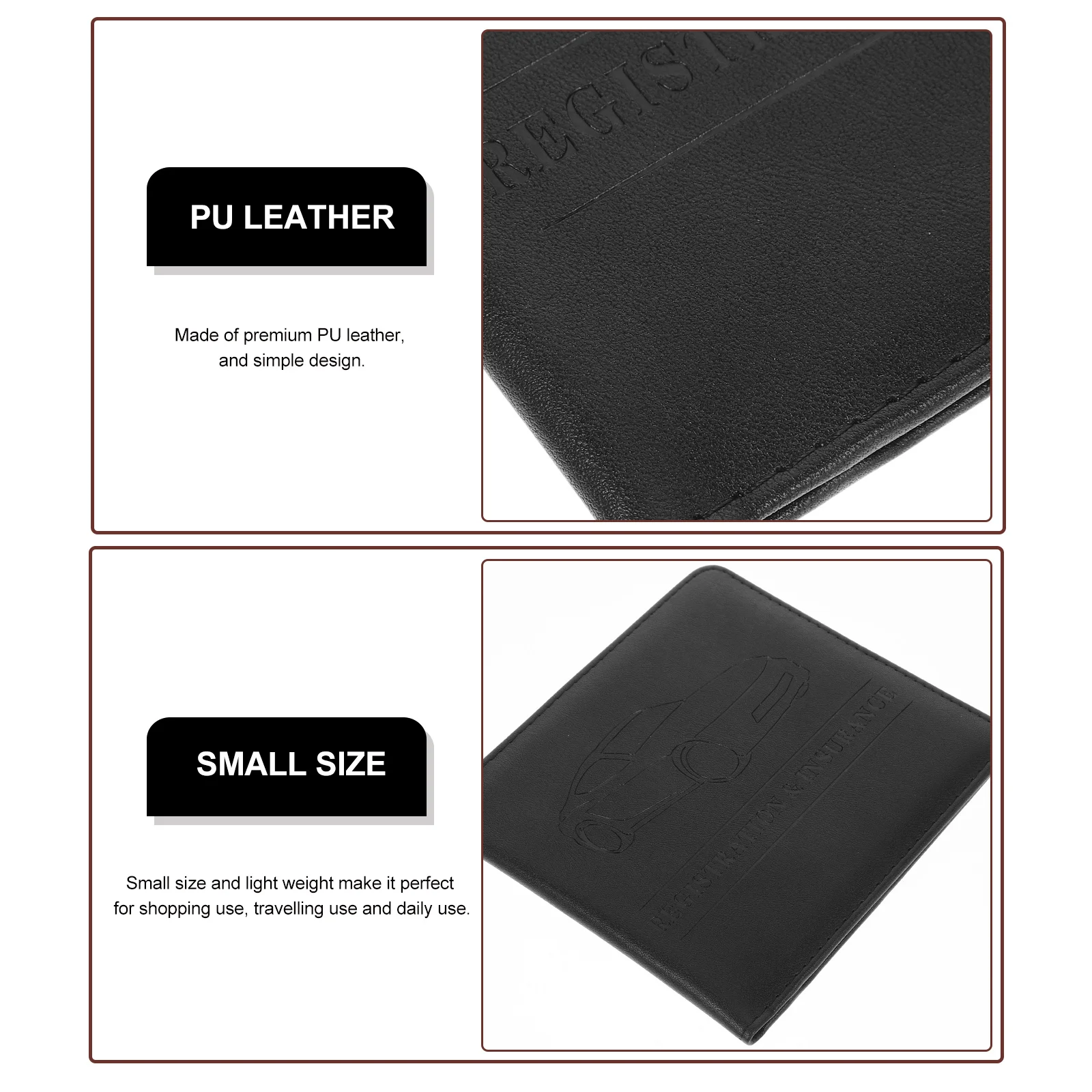 

Car Registration and Insurance Holder PU Slim Document Wallet Multifunctional Travel Organizer Lightweight Secure Pocket Card