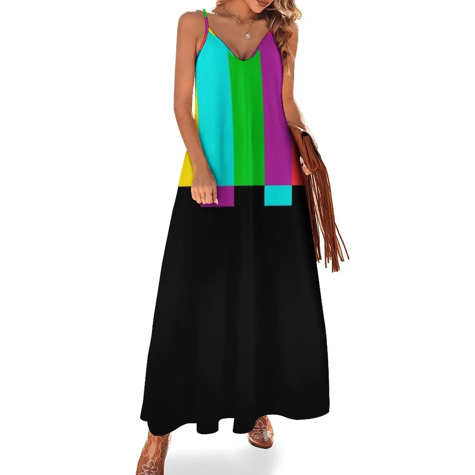 

Color bars tv Sleeveless Dress bandage dress women's evening dresses Dress