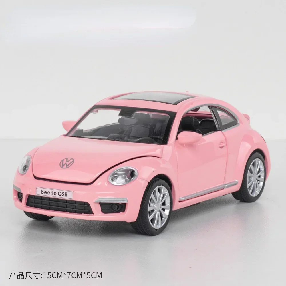 1:32 Volkswagen Beetle GSR Car Model Pull Back Alloy Discast Street Metal Business Cars Model Children Toy A134