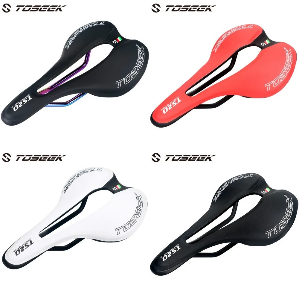 TOSEEK Bike Seat Hollow Bicycle Saddle Waterproof Cycling Cushion Light Comfortable MTB Mountain Road Damping Bicycle Accessorie