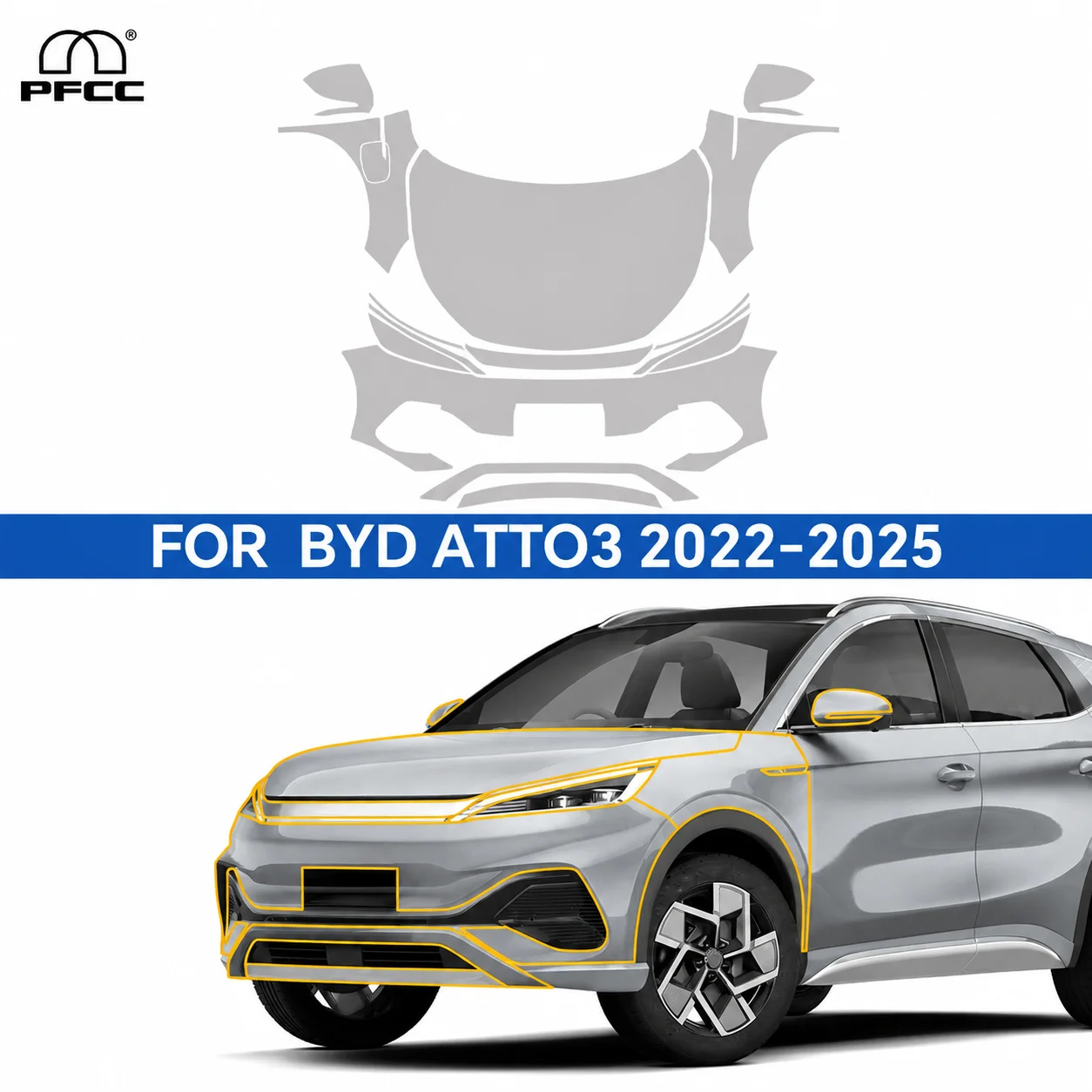 For BYD ATTO 3 2022-2025 TPU Film 9Mil Pre-cut Paint Protection Film Full Car PPF Invisible Stickers Anti-scratch Self-Healing