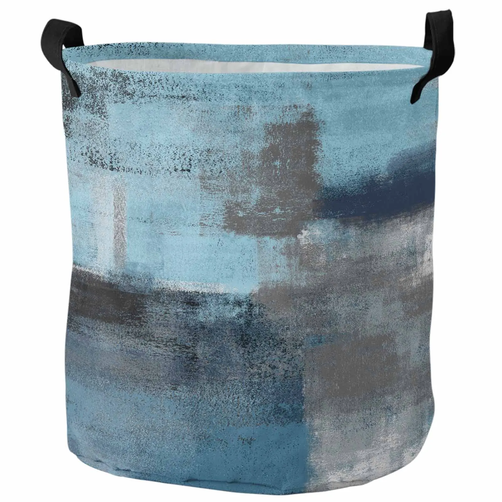 

Navy Blue Paint Abstract Art Texture Pattern Dirty Laundry Basket Foldable Waterproof Clothing Children Toy Storage Basket