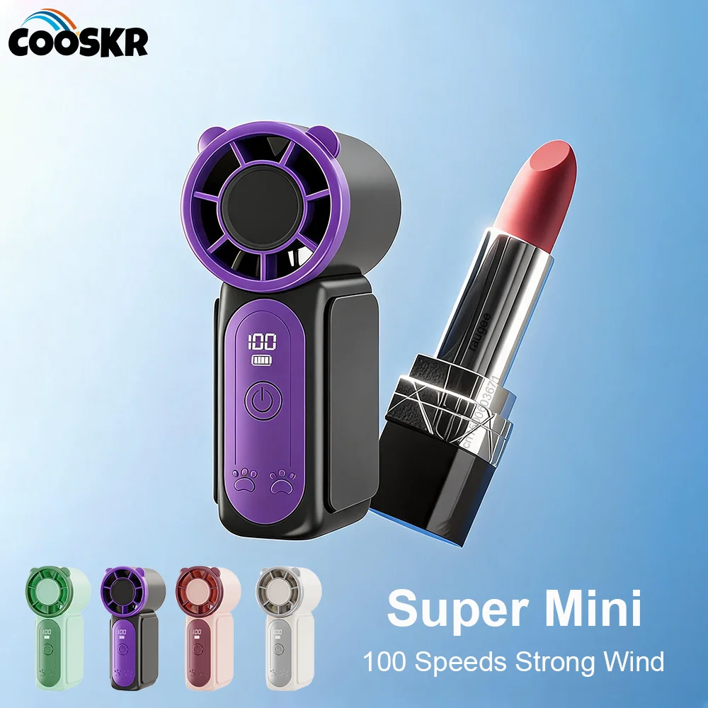 

Mini Portable Fan Small Handheld Fan Rechargeable Portable Fan Pocket Hand Held Fan Personal Air Cooler 100 Speeds LED Display