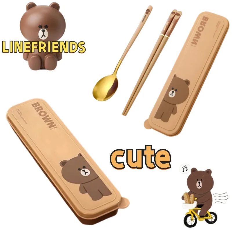 

Cartoon Cute Brown Bear Tableware, New Creative High-Value Stylish Portable, Clean and Hygienic, Student and Office Storage Box