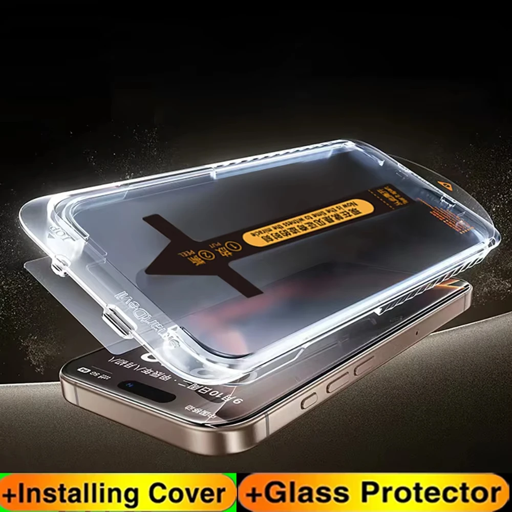 3Pcs Dust Free Install Privacy Screen Protectors For iPhone 17 18 Pro Max 16 15 14 11 12 13 XS XR X 7 8 Plus 16e Anti-spy Glass  view 5