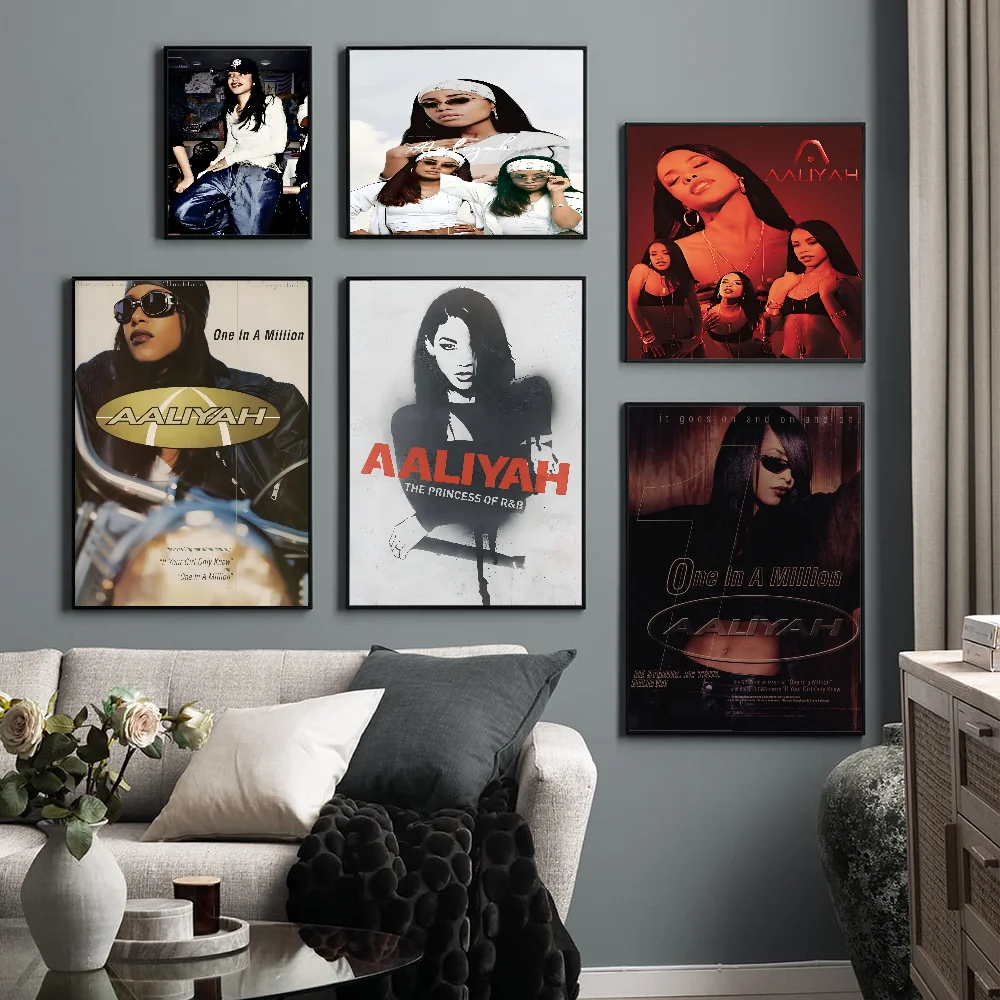 Singer A-Aaliyah Anime Posters Sticky HD Quality Wall Art Retro Posters For Home Kawaii Room Decor