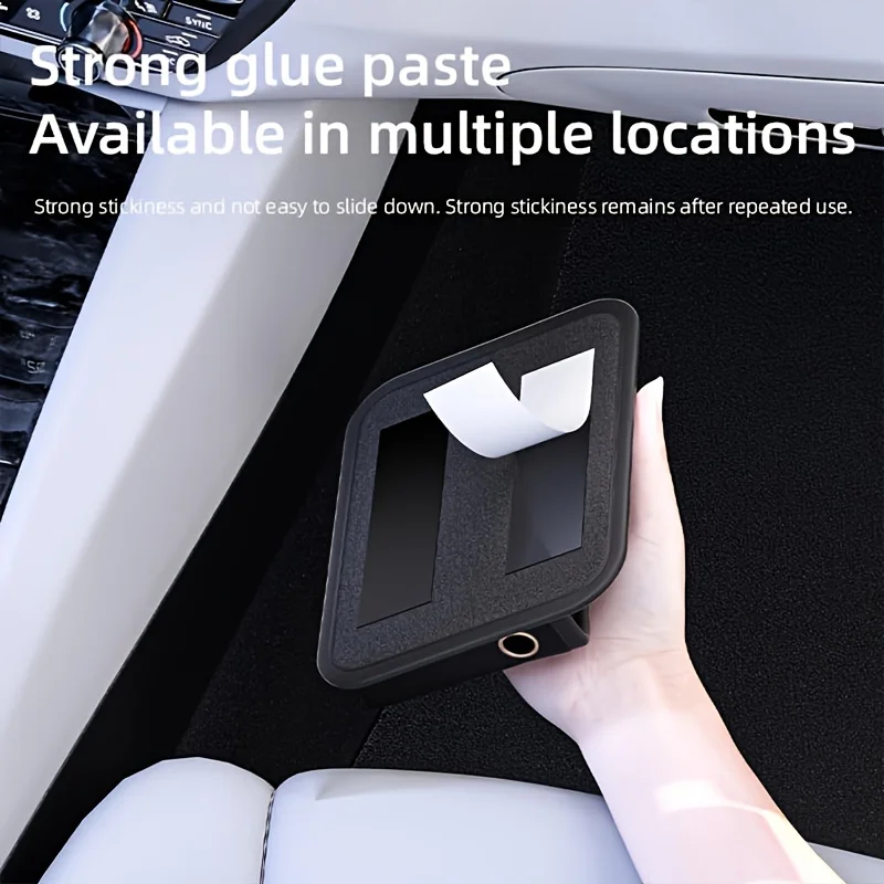 Bolsa de almacenamiento para automóvil - Velcro universal, impermeable, se adapta a la consola, sin daños a pintar, negro - Ideal para organización de automóviles y fácil