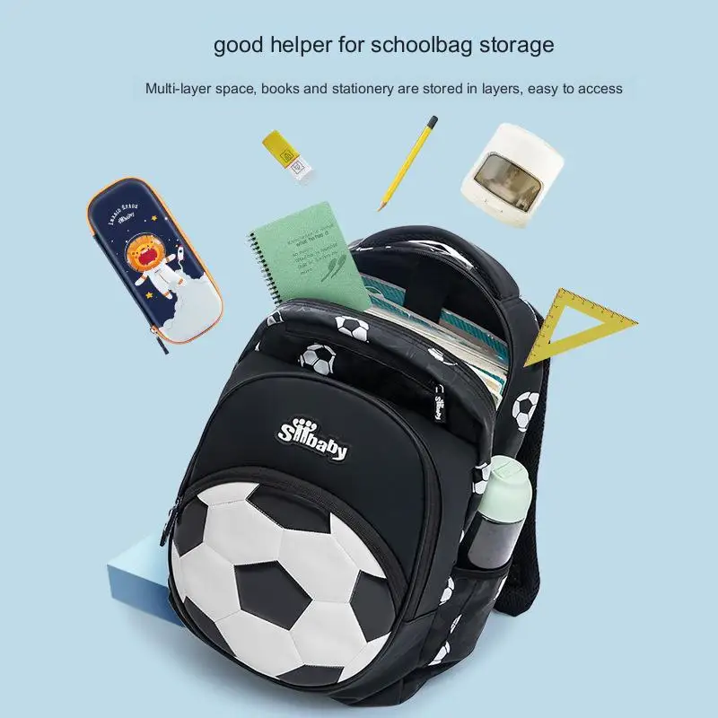 Mochila ligera de fútbol para niños, morral escolar de viaje para adolescentes