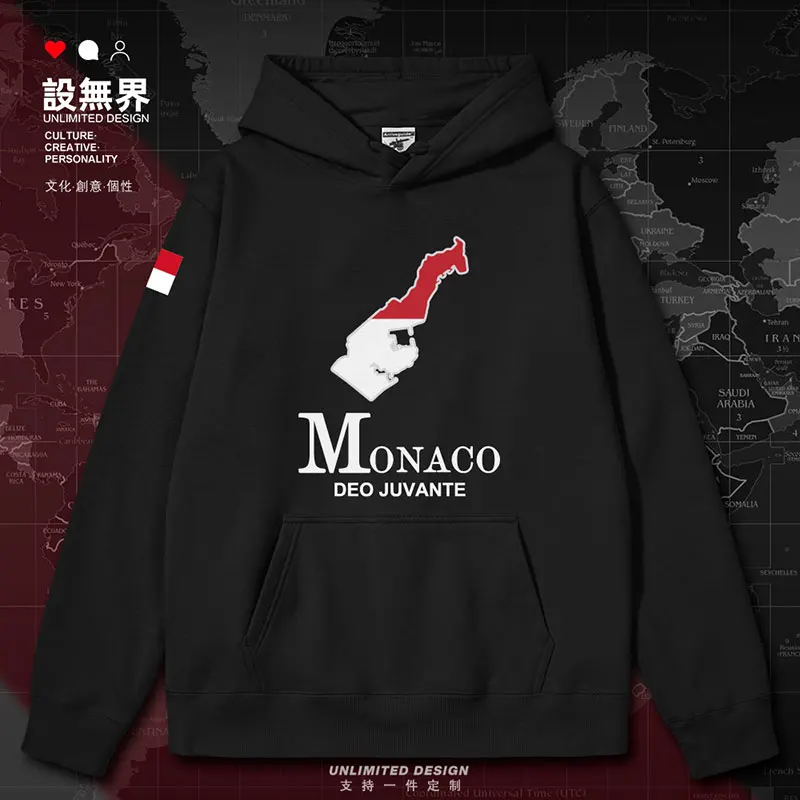 

Monaco National Map mens hoodies clothing long sleeve printed pullovers tracksuit hoodie white sports clothes autumn winter