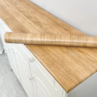 PVC Oil-proof Wood Grain Sticker Self-adhesive Wallpaper for Kitchen Countertop, Furniture, Cabinet, Table, Wall Renovation, 1 R