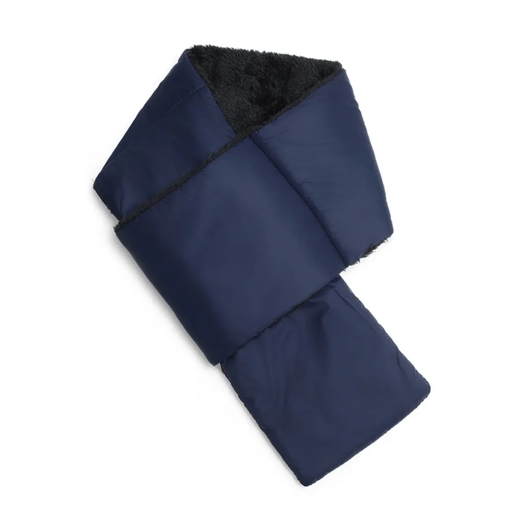 Warm Waterproof Neck Warmer Thick Windproof Outdoor Scarf Furry Texture Down Cotton Filled Winter Scarf For Men Women