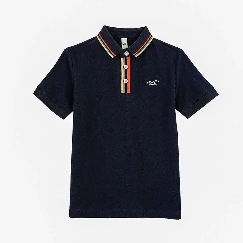 Premium 100% Cotton Boys' Short Sleeve Polo Shirt Summer School Uniform Style Kids' T-Shirt Student Attire Stylish Comfortable