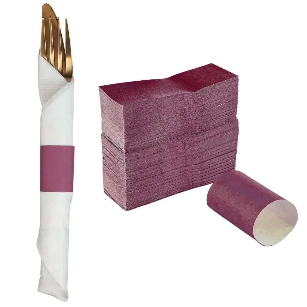 Table Setting Decorations Napkin Rings Napkin Ring Set 100pcs Self-adhesive Napkin Rings Strong Sticky Bands Elegant for Home