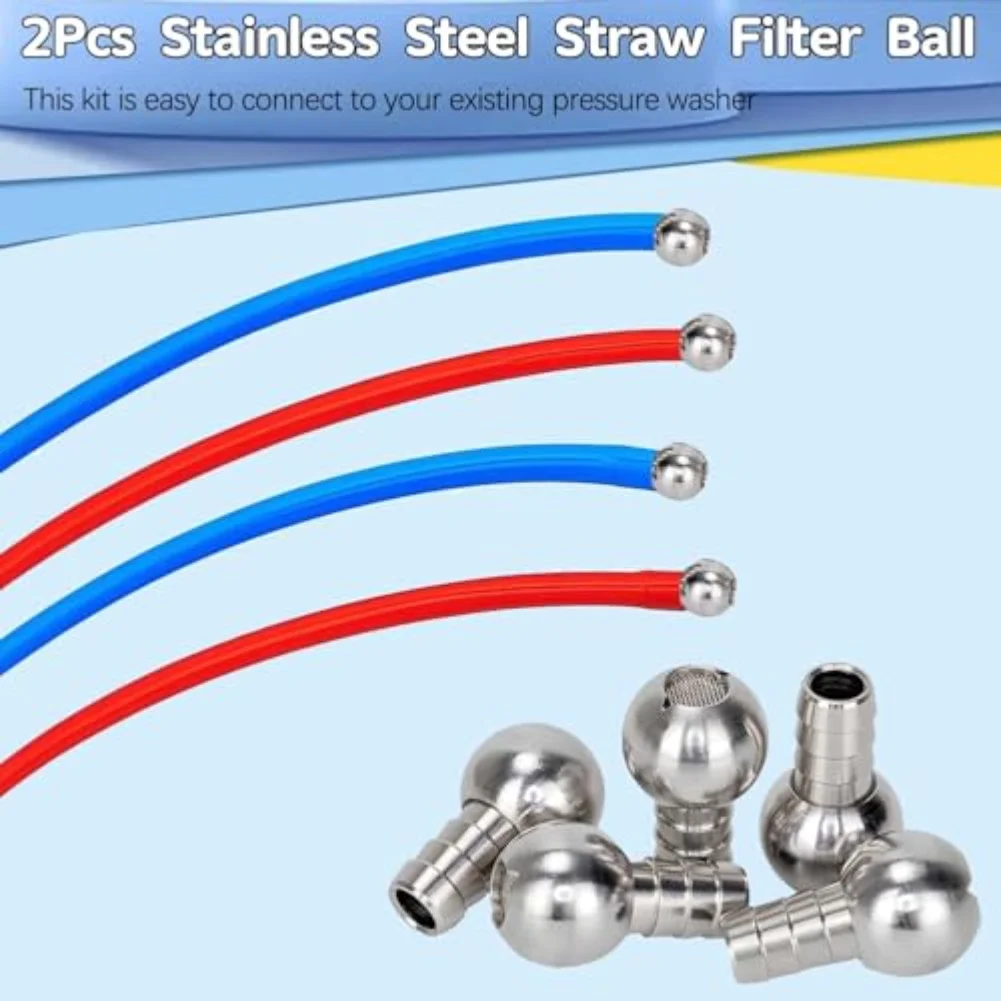 Pressure Washer Accessory Stainless Steel Straw Filter Ball to Enhance Water Filtering and Extend the Life of Washing Equipment