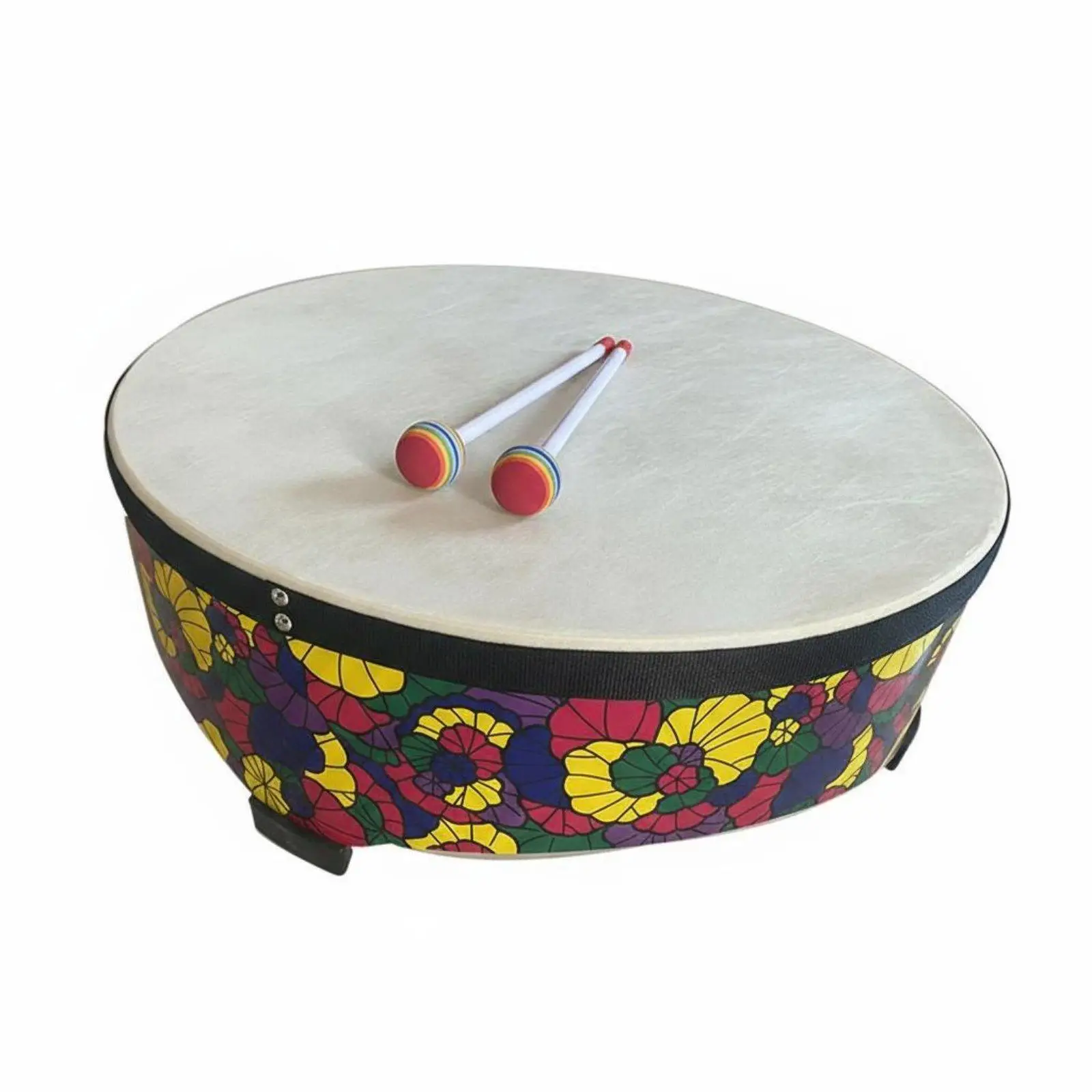 Music Learning Children Drum Colorful Wood Percussion Floor Drum for Interactive Education and School Use