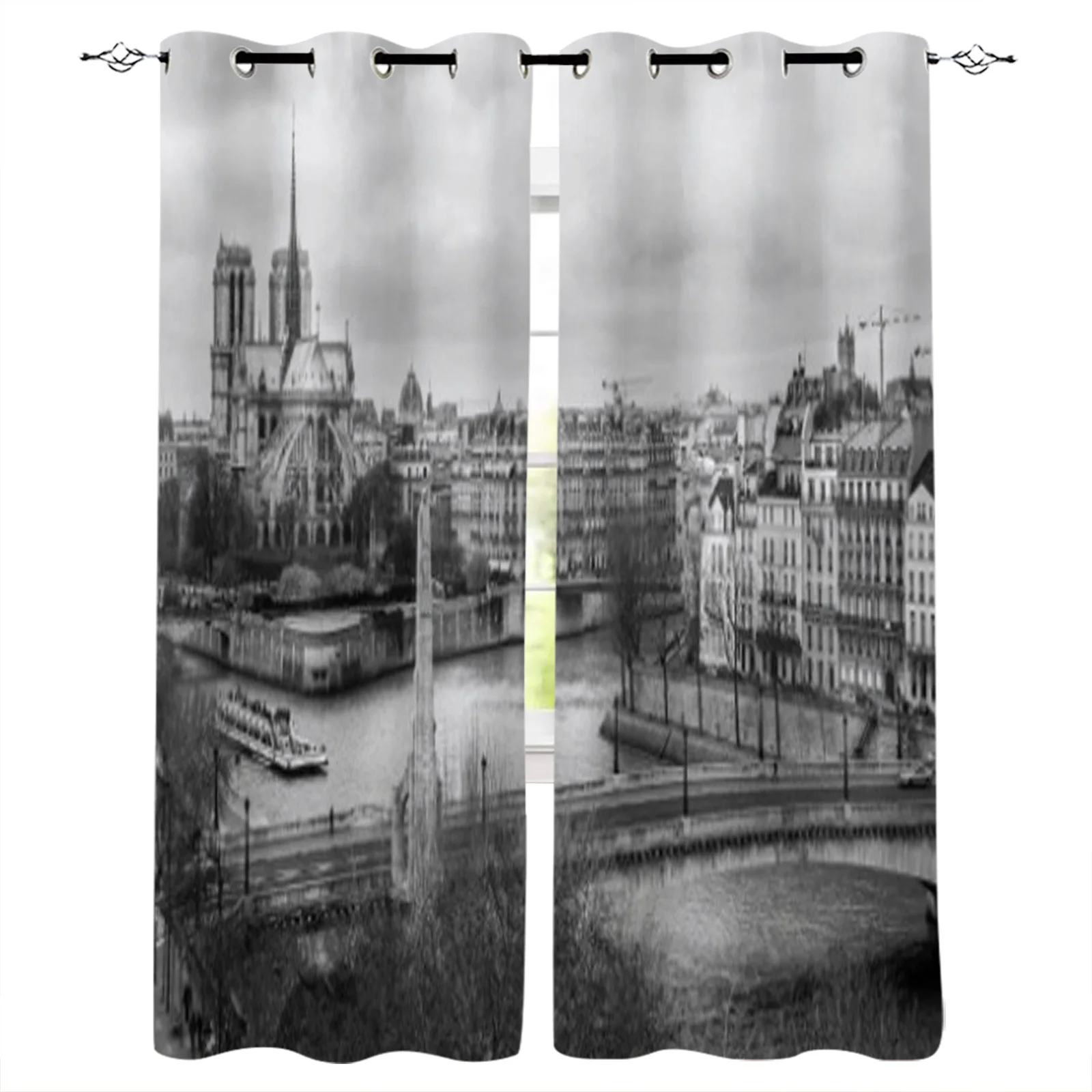 Cathedral Of Notre Dame De Paris Window Curtains Home Living Room Decorative Curtain Home Textile Decoration Bedroom Curtains