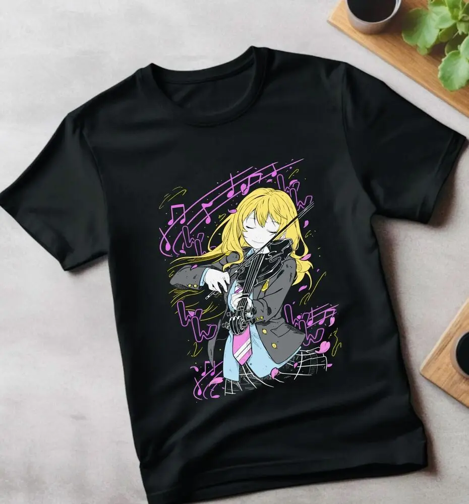 Kaori T-shirt Kousei Your Lie In April Anime kaori miyazono Music Shirt All Size