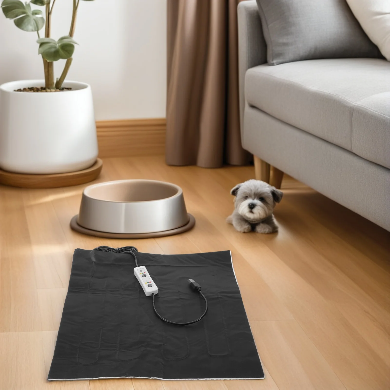 

Pet Heated Mat USB Powered Lightweight Warm Pad for Cats Dogs Puppies Adjustable Temperature Safe Automatic Shut Off Feature
