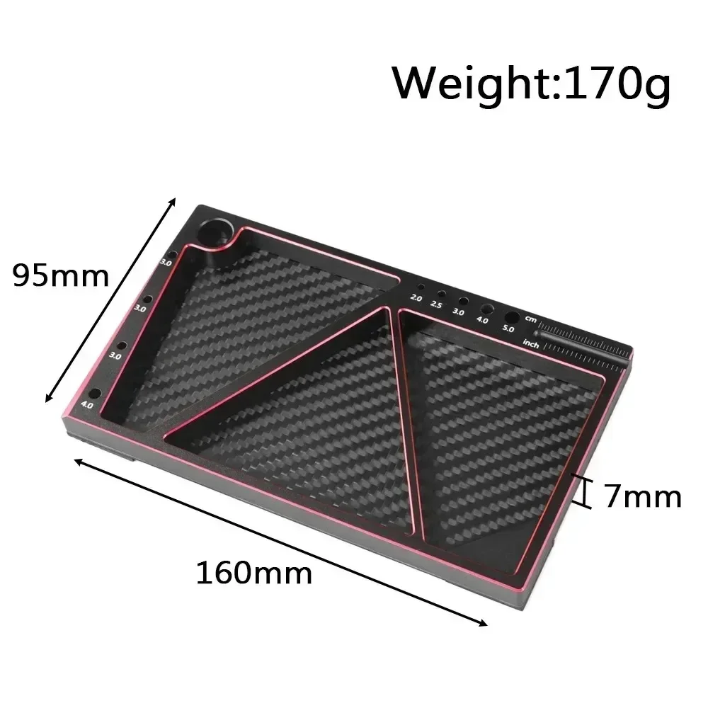 Carbon Fiber Metall Multifunktions Schraube Tablett Mutter Dichtung Lagerung Werkzeug Organizer für RC Auto Boot Flugzeug Modell HSP RC Auto