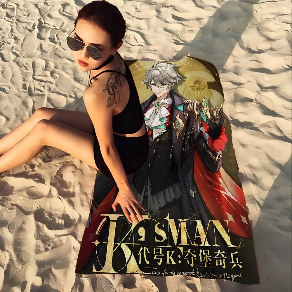 Genshin Impact Kaveh Alhaitham Microfiber Printed Beach Towel Mountain Climbing Yoga Beach Swimming Running Absorbent Soft Towel