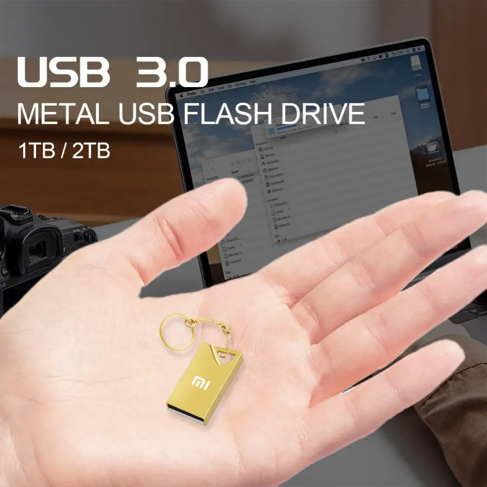 Xiaomi 1TB pamięci Flash USB 3.0 2TB 128GB szybki Transfer metalowy Pendrive przenośna pamięć do przechowywania dysku wodoodporna Adapter