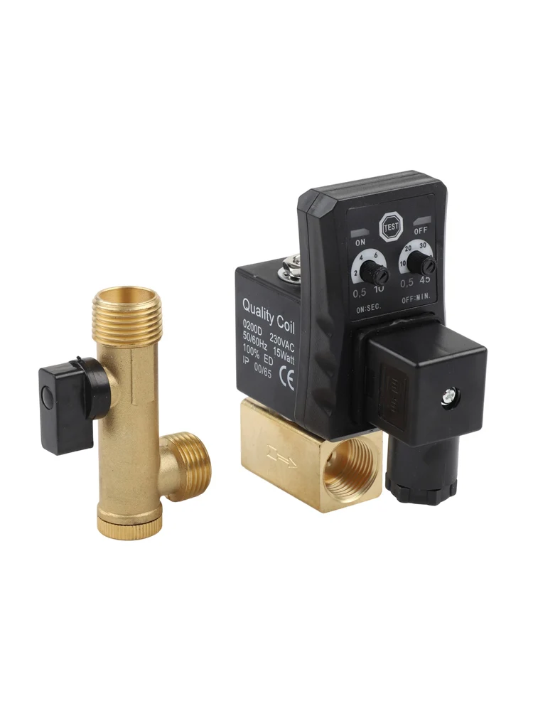 Robust Electronic Drain Valve for Compressed Air with Adjustable Discharge and Interval Settings for Efficiency
