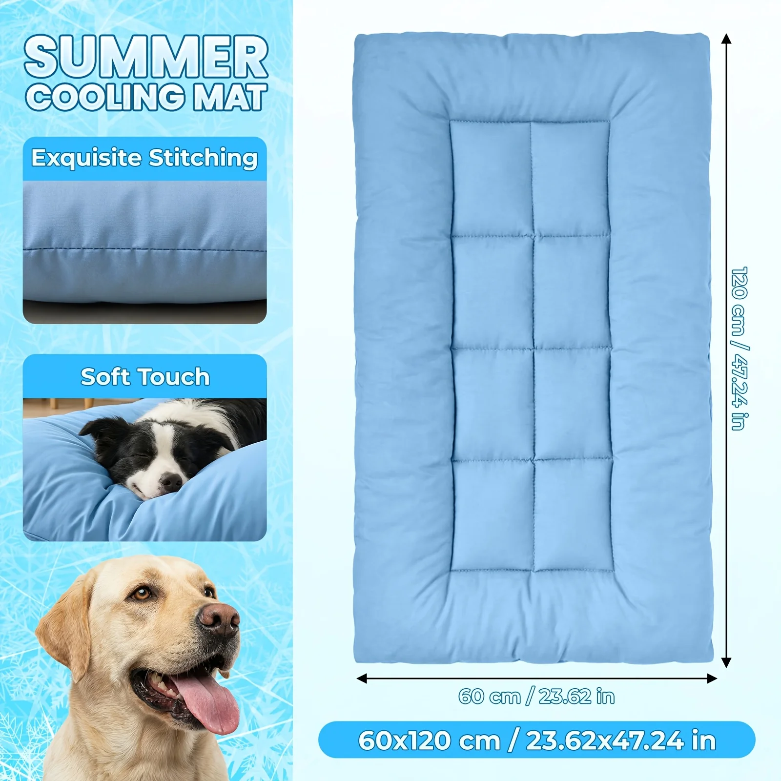 Extra-Large Summer Cooling Mat Dog Sofa Bed | Ultra-Soft, 8 Compartments, Extra-Large Plush Dog Sofa Bed | Super Soft, view 4