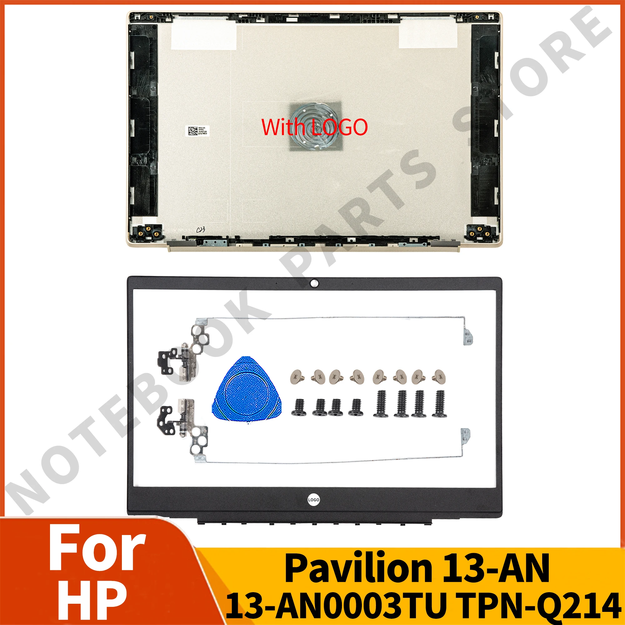 

New For Pavilion 13-AN 13-AN0003TU TPN-Q214 LCD Back Cover Bezel Hinges Rear Lid Top Notebook Parts Replacement Gold