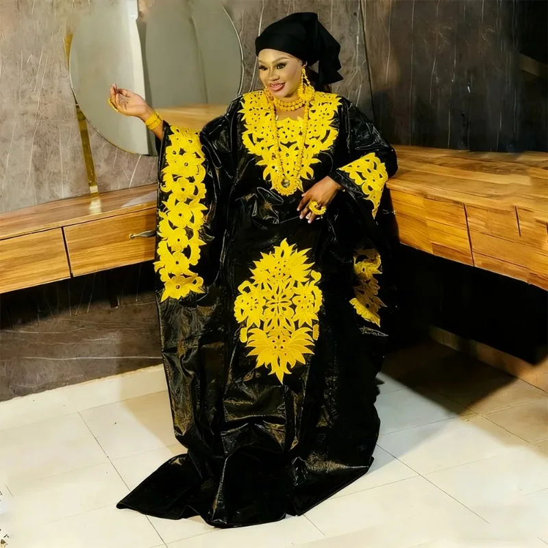 

Plus Size African Clothes for Women Dashiki Ankara Embroidery Kaftan Boubou Robe Bazin Design Wedding Party Dresses 2026