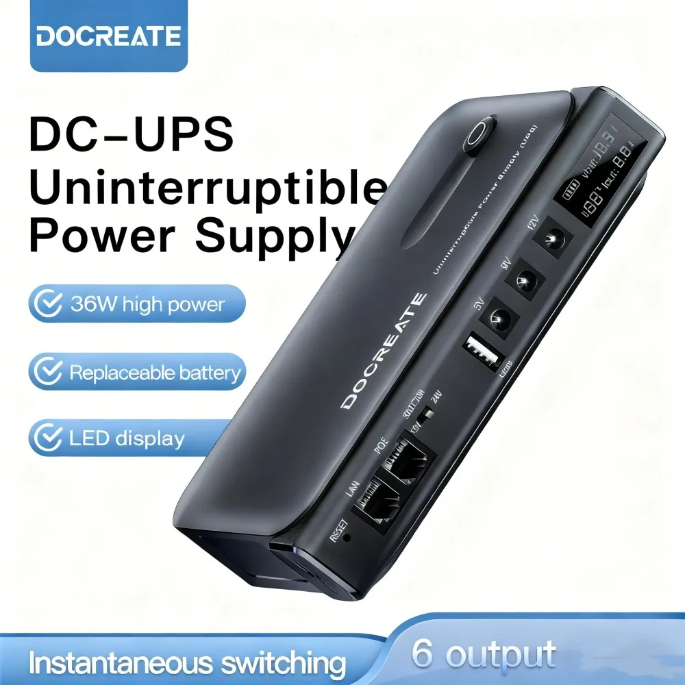 5V/9V/12V/15V/24V Cat Monitor Backup Uninterruptible DC Power Supply Charger DC1018L Router Cell Phone UPS Without Battery