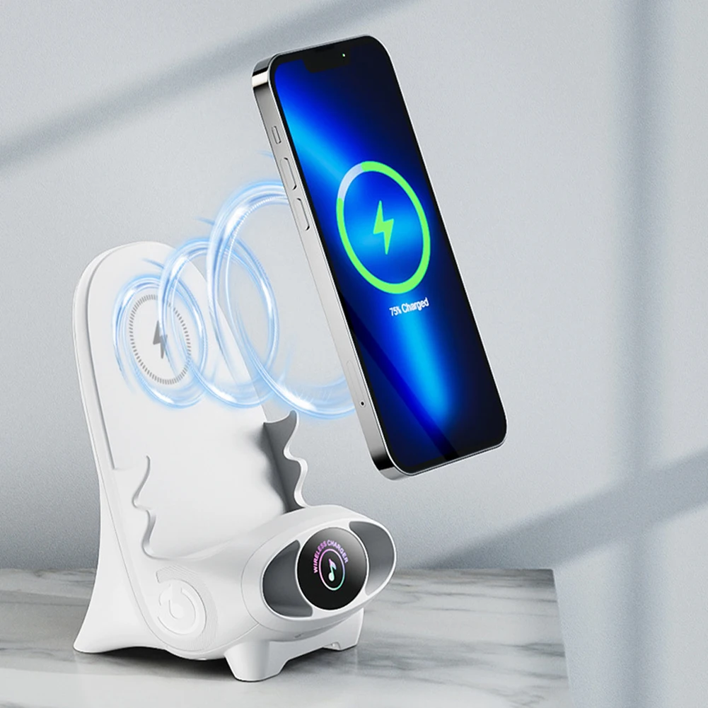 อุปกรณ์เสริมแบบพกพาที่ชาร์จแบบไร้สายอเนกประสงค์ทนทานอโรมาเทอราพีปลอดภัย15W สำหรับสำนักงานบ้านวางโทรศัพท์ตั้งโต๊ะ